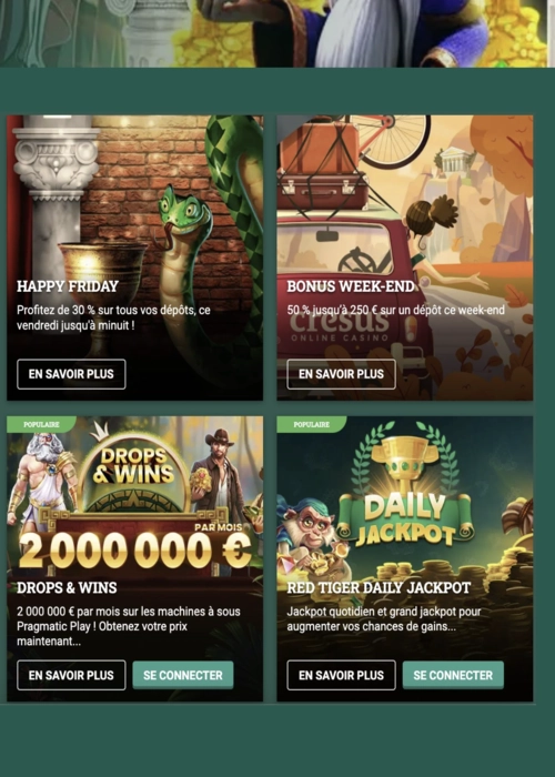 Promotions récompenses exclusives richesses Cresus Casino